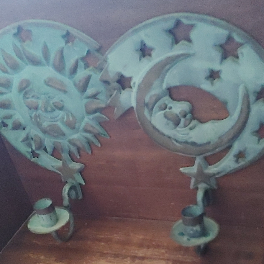 PartyLite Sun and Moon Wall Candle Holders